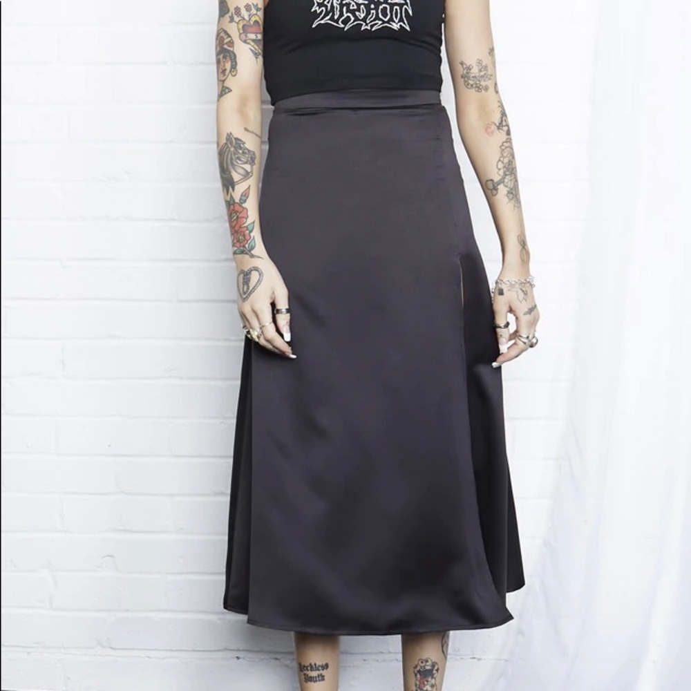 Mary Wyatt london Sofia satin split skirt uk 12 usa 8